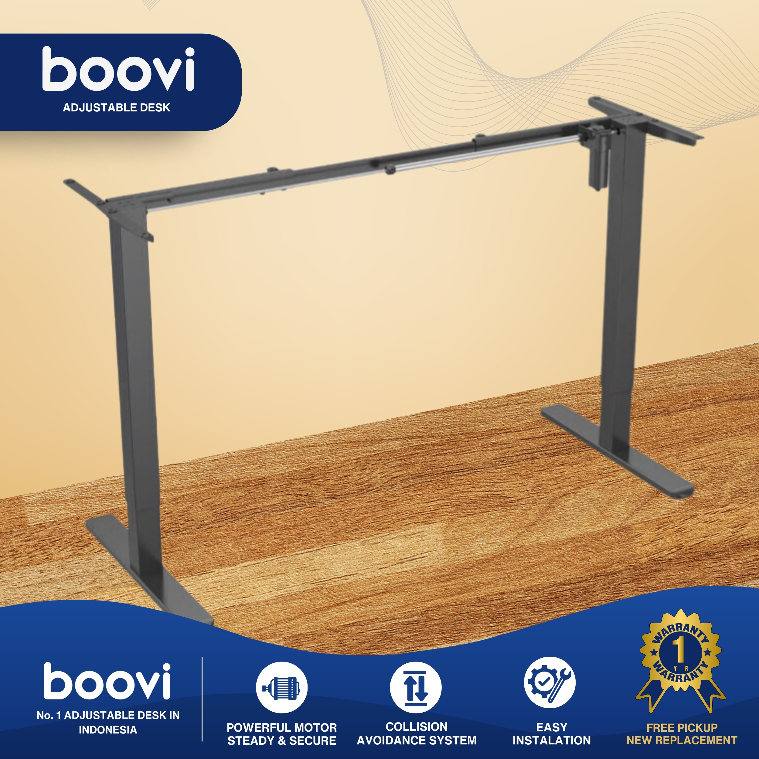 Boovi-PD-SMFO-W-Single Motor-White-Frame Only