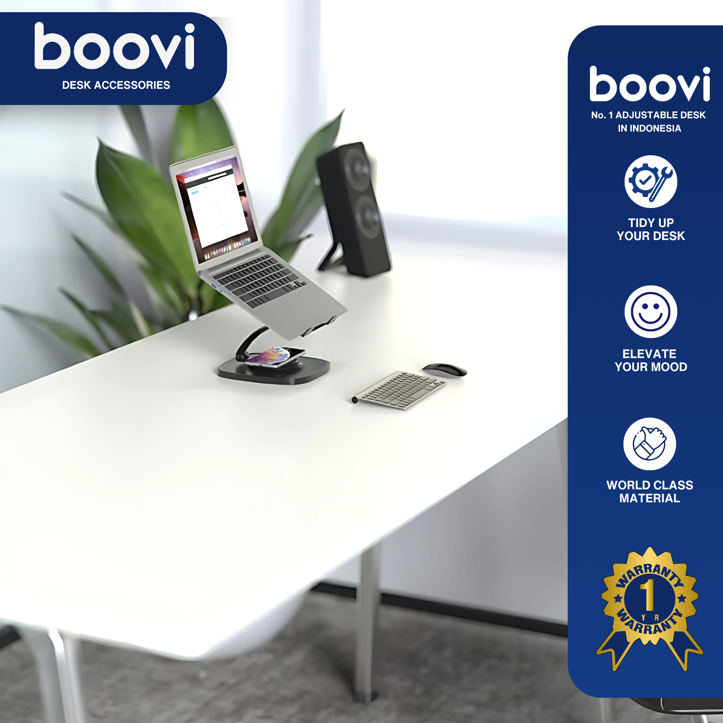 Boovi-DE013-Desk Accessories-Standing Notebook-Square Black