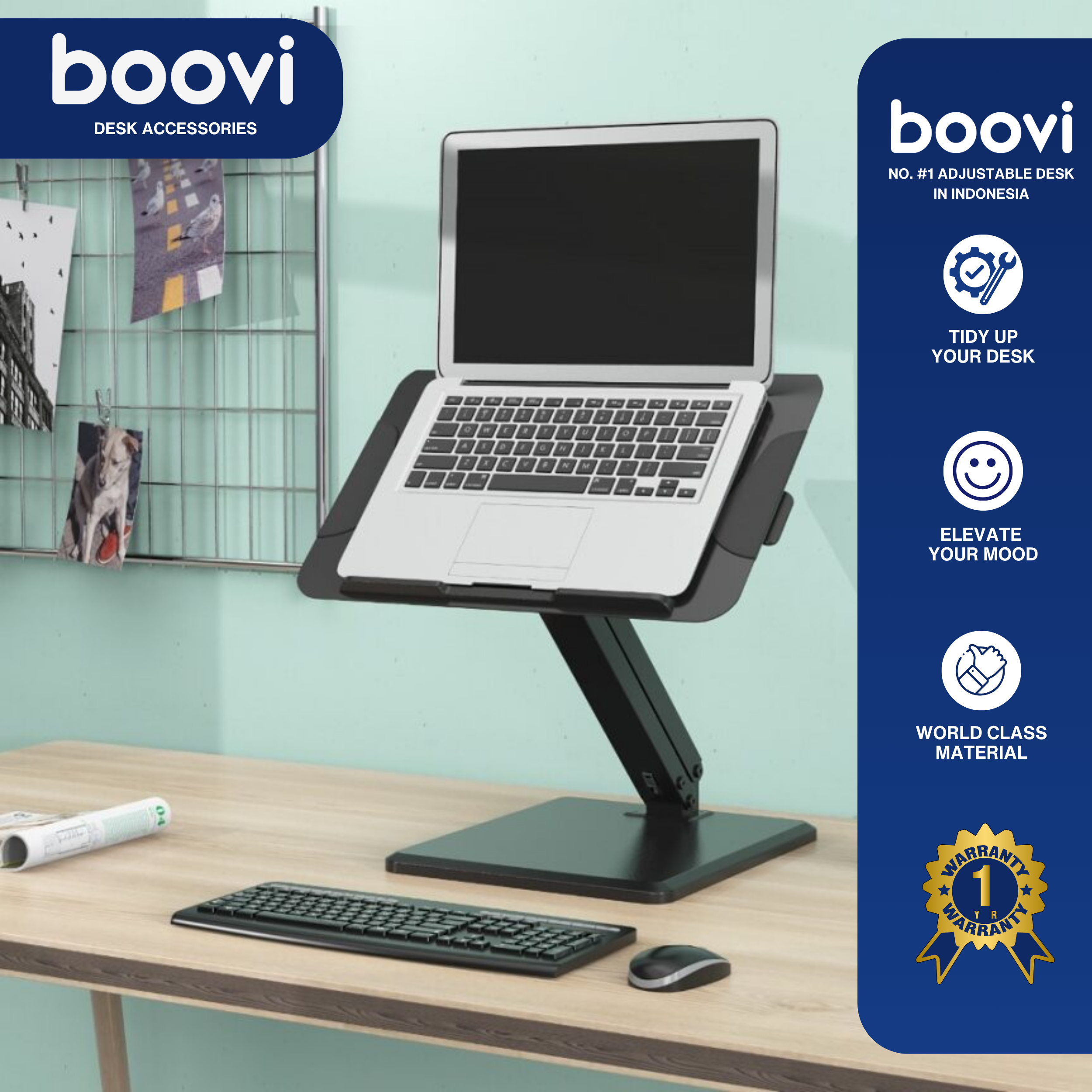 Boovi-DE014-Desk Accessories-Standing Notebook-Rect Black